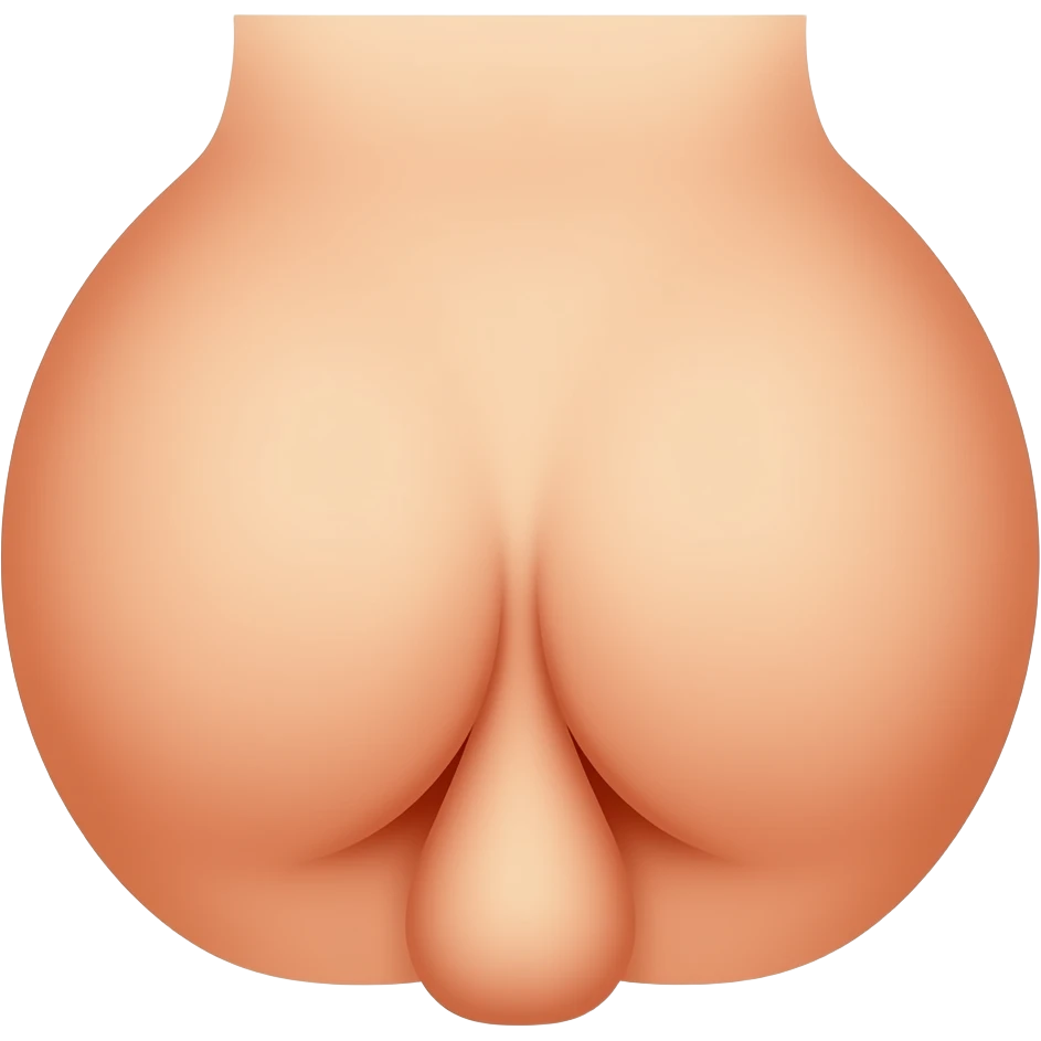A female organe, pussy, exterior view without hair with asshole emoji