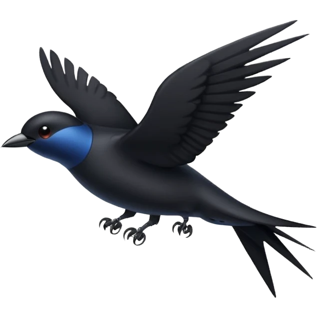 Black swallow flying emoji