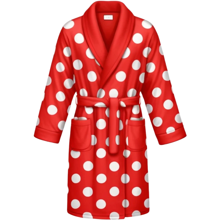 Red polka dot bath robe  emoji