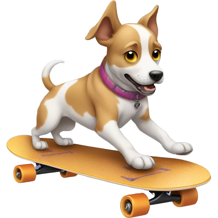 dog rolling on a skateboard emoji