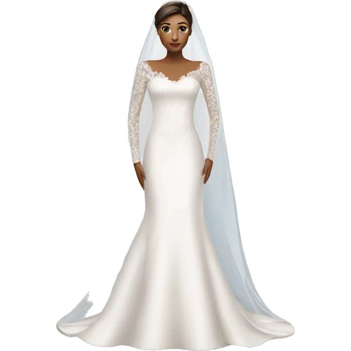 Long sleeve wedding dress emoji