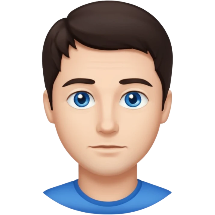 homme yeux bleu azur cheveux brun foncé emoji