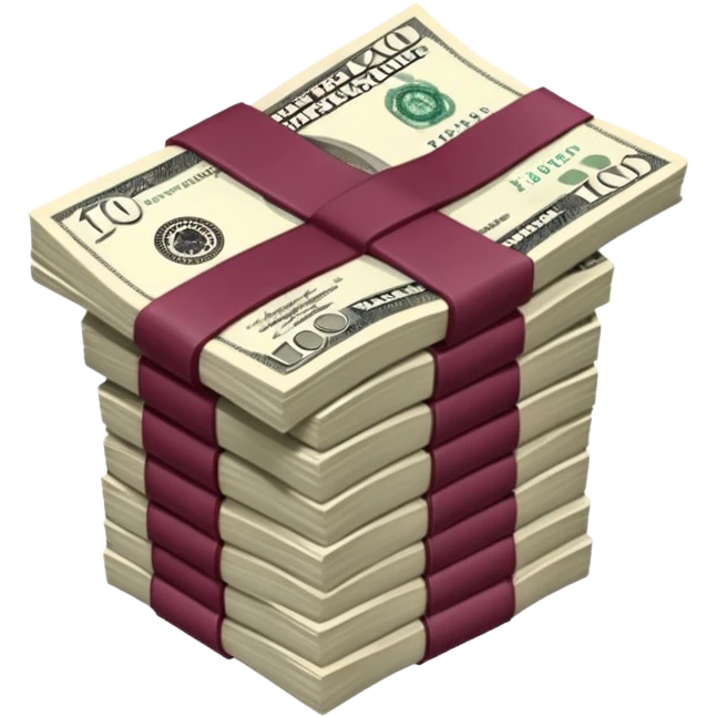 You have to make it look like the money is folded in half and there's a lot of it, these are $100 bills and they don't have a bow but a burgundy rubber band for the money. emoji