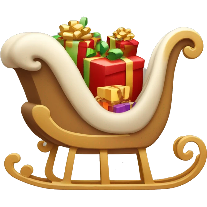 beige sleigh with gifts emoji
