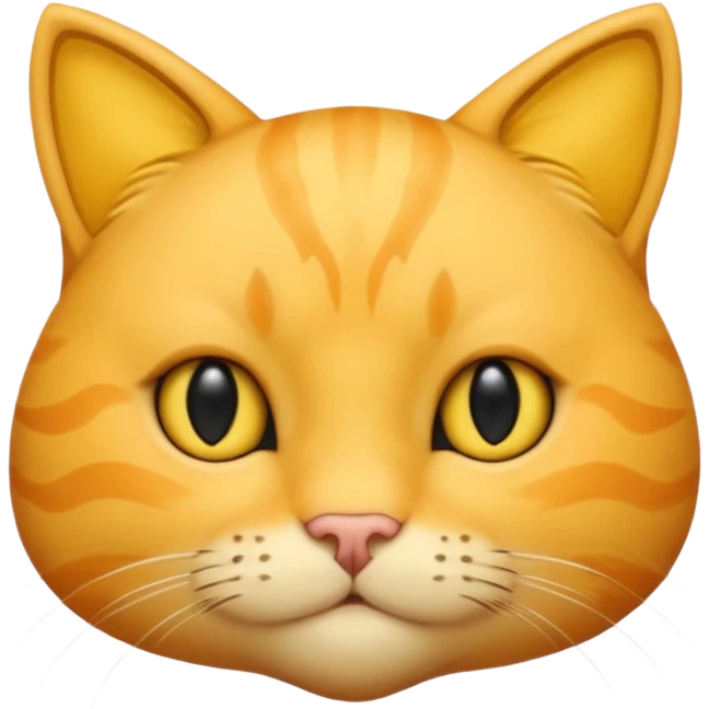 a bright yellow cat head with black eyes and not too chubby cheeks and looks exactly like the youtuber thinknoodles  emoji