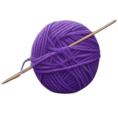 Ball of purple yarn with needles emoji