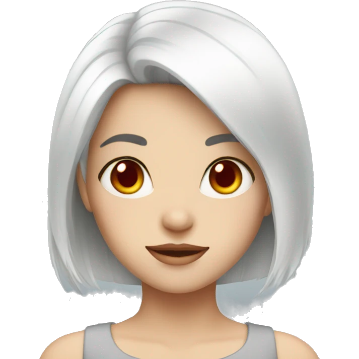 girl with white hair and red eyes emoji