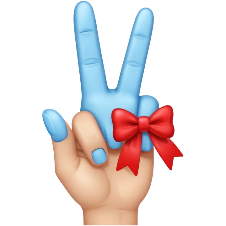 Light blue middle finger with a bow emoji