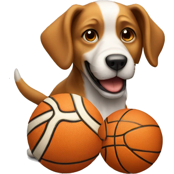 Dog playing basketball emoji