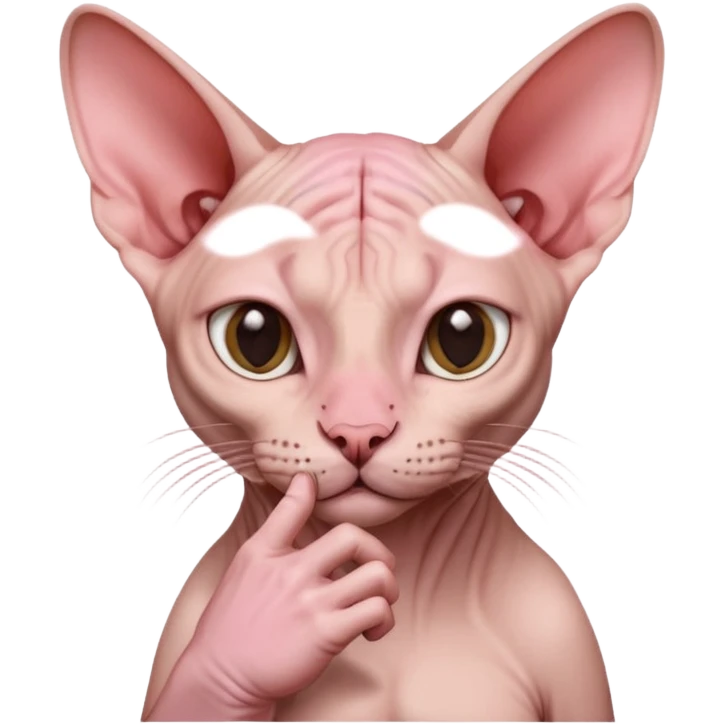 Sphynx cat nose picking emoji