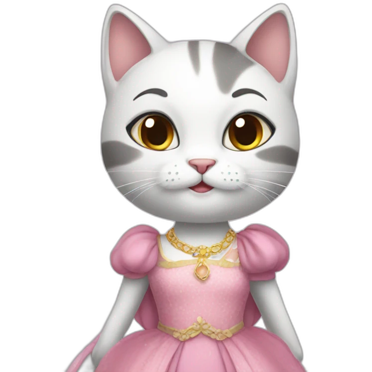 princess cat in a dress emoji