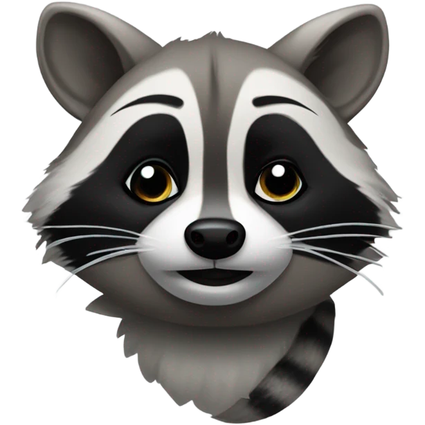 Raccoon kissy face emoji