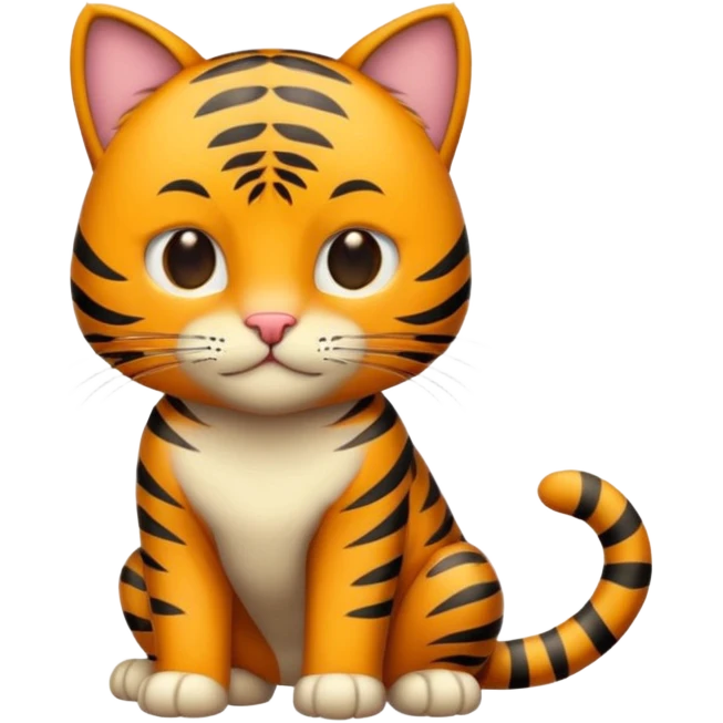 Um gato com corpo de tigre emoji