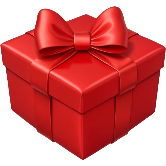 A red heart-shaped gift with a red bow emoji