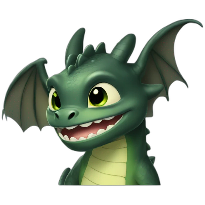 Toothless dragon smiling shy emoji