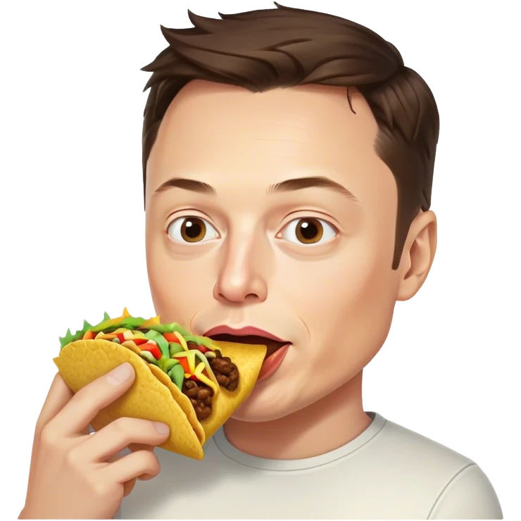 Elon musk eating a taco emoji