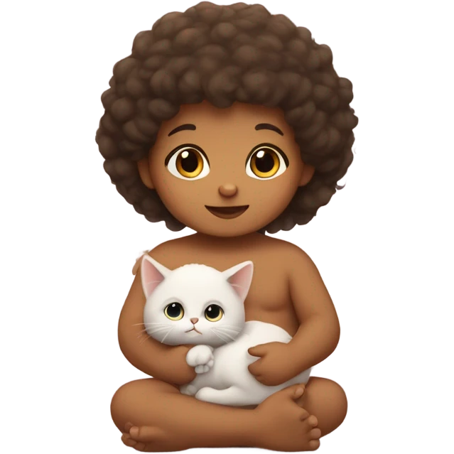 Baby holding a cat emoji