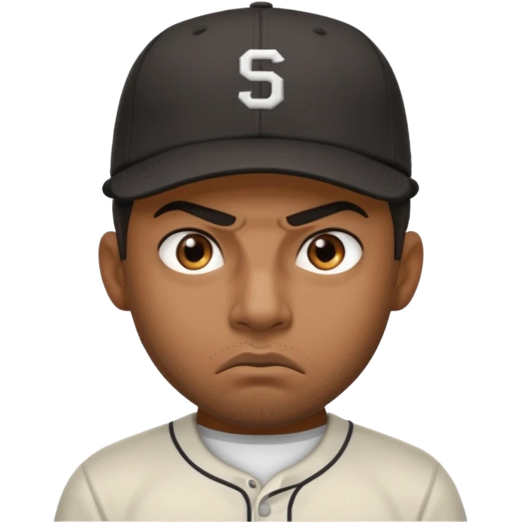 Angry eyes black man with backwards baseball emoji