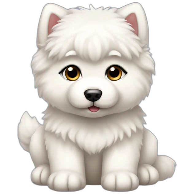 samoyed sit puppy full body emoji