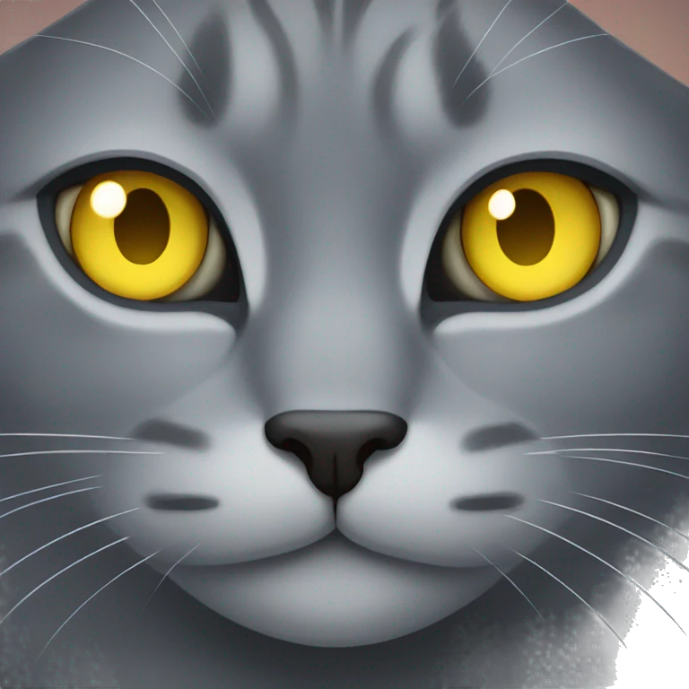Gray cat with yellow eyes  emoji
