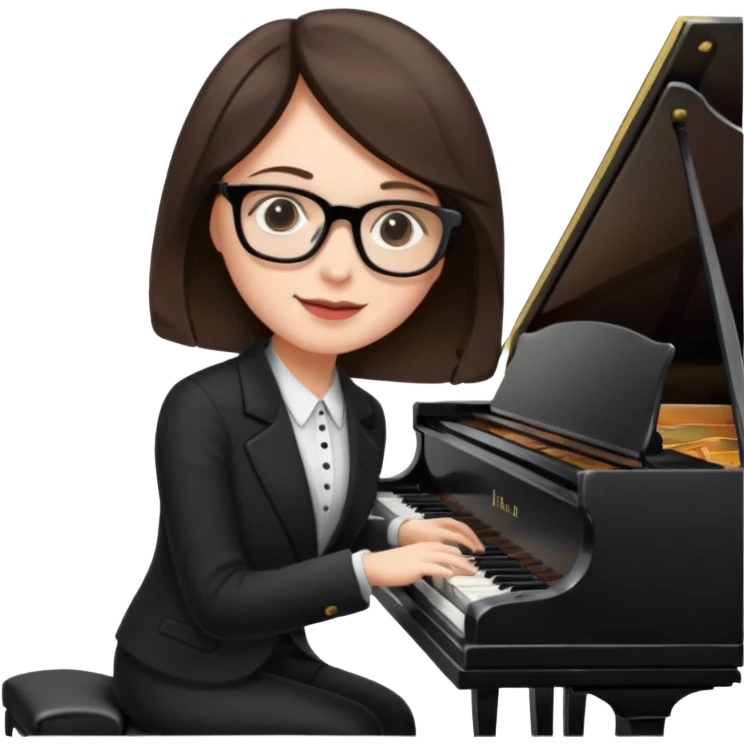 Brunette glassespianist emoji