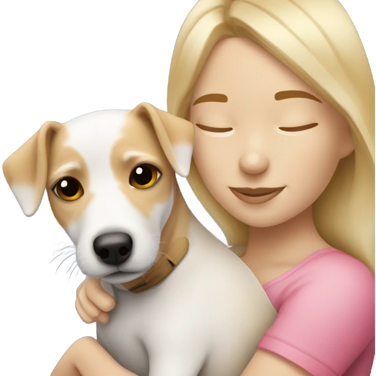 Blonde girl snuggling jack ru emoji