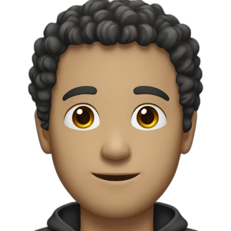 white man, black and slighy curly hair emoji