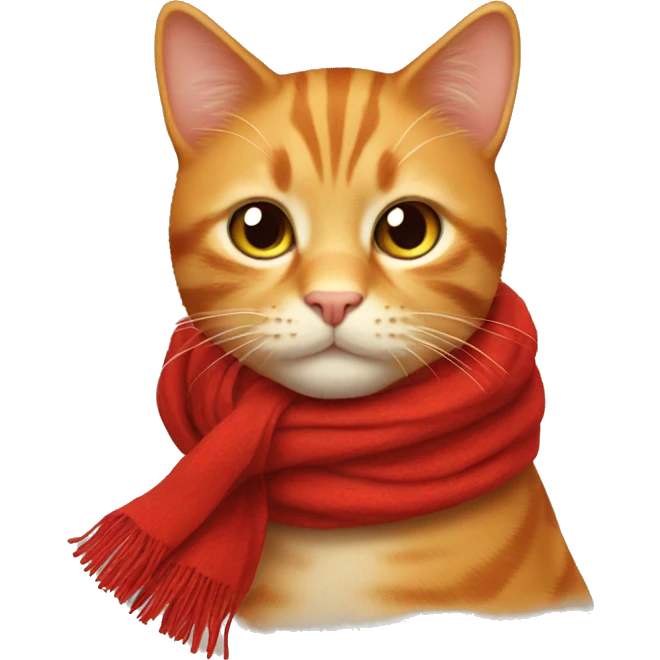 Ginger cat with red scarf emoji