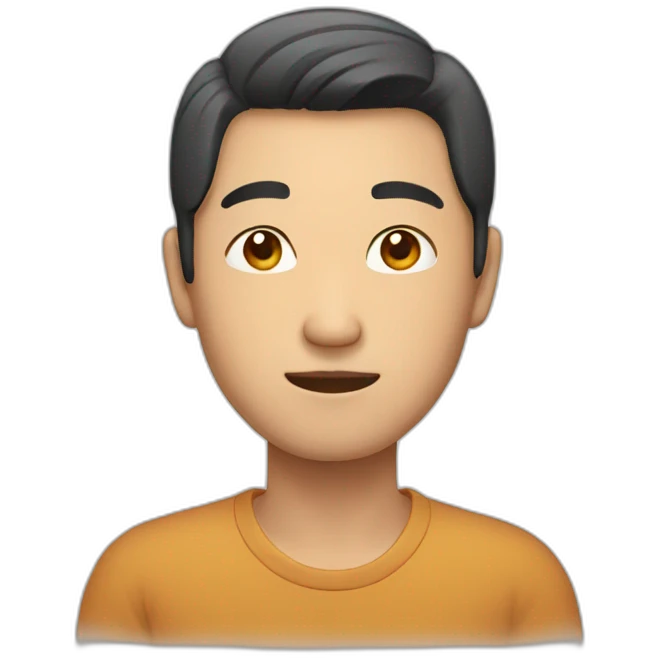 asian man with middle part emoji