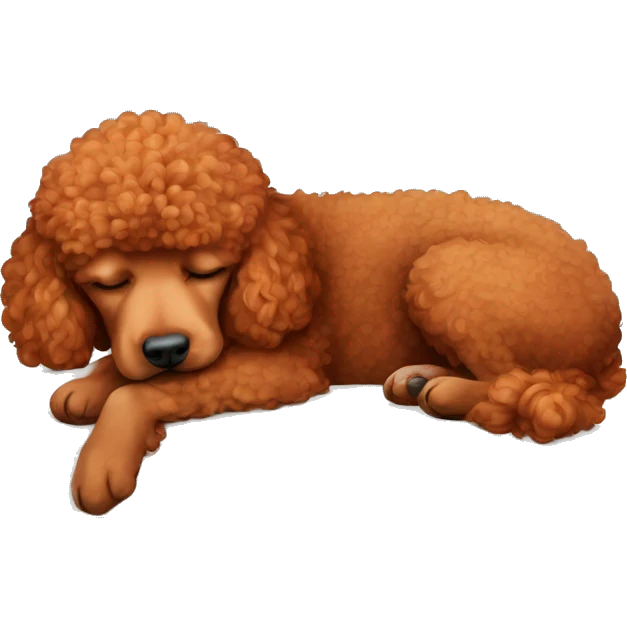 Red poodle sleep  emoji