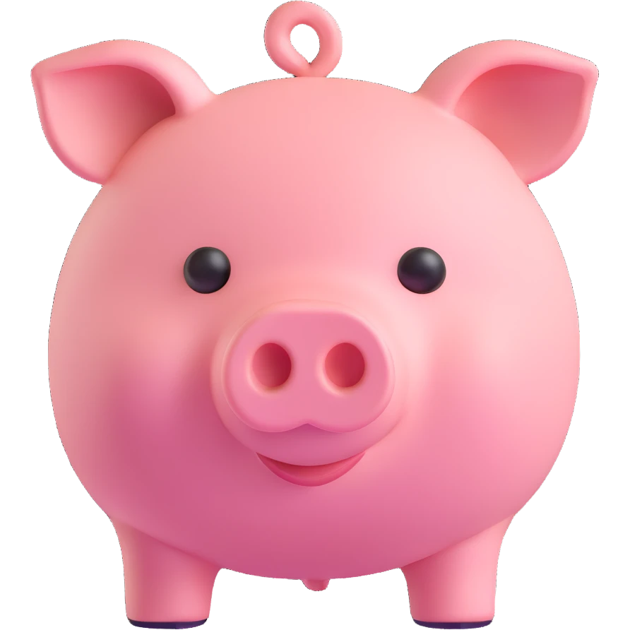 funny piggy, 3D cartoon style emoji