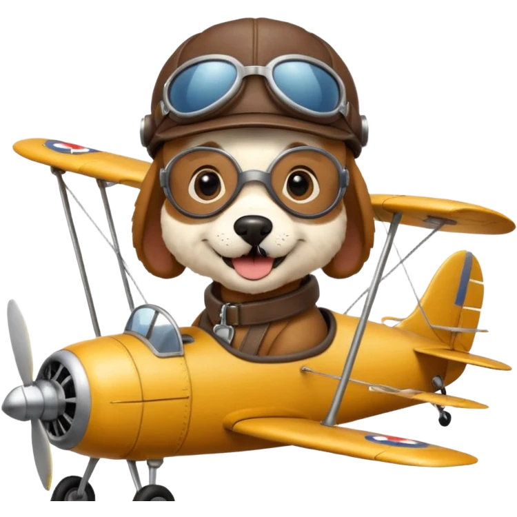dog pilot riding plane emoji