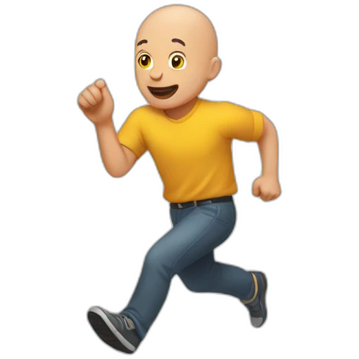 Bald man running into a wall emoji