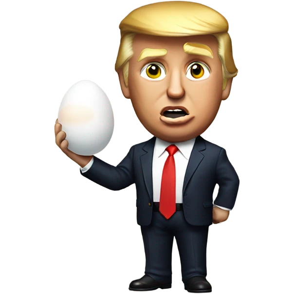 donald trump with a egg in his hand emoji