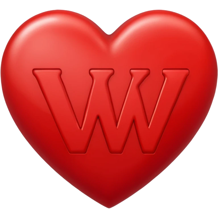 letters, M + V in a heart  emoji