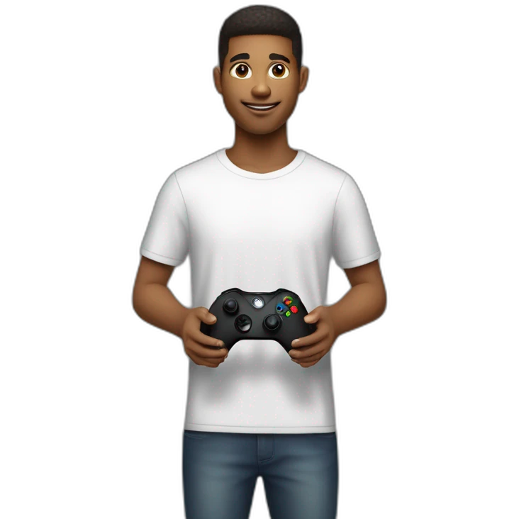 Jeune homme 20 ans qui lance une manette de jeu xbox emoji