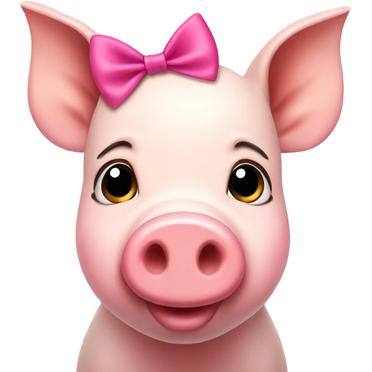 Pig with pink bow on forehead emoji