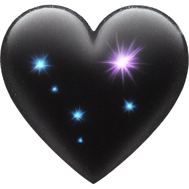 Black heart with sparkling  emoji