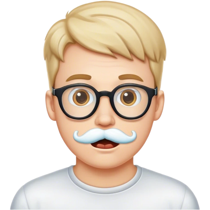 Nerdy guy with a white gum on lip  emoji