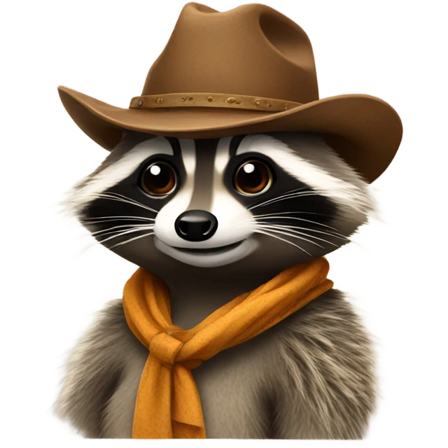 Raccoon with cowboy hat emoji