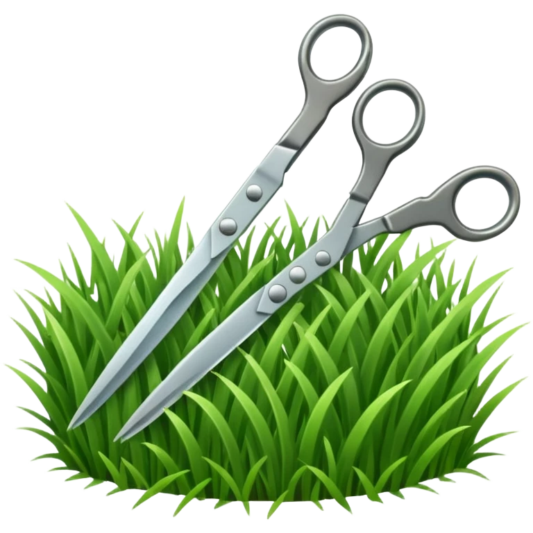  a pair of scisors cutting grass emoji