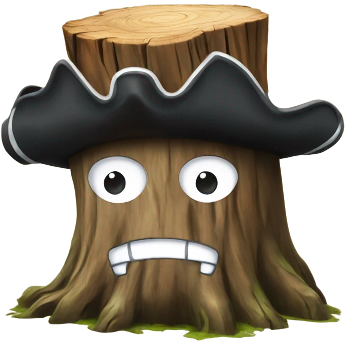 tree stump with a pirate hat emoji