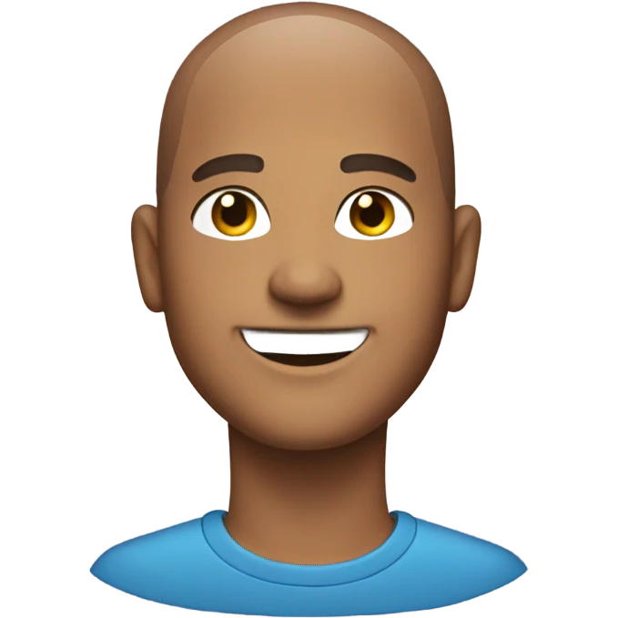 male portrait with buzz cut smile  emoji