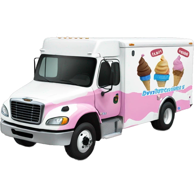 Side view Freightliner 20ft. Ice Cream Truck emoji