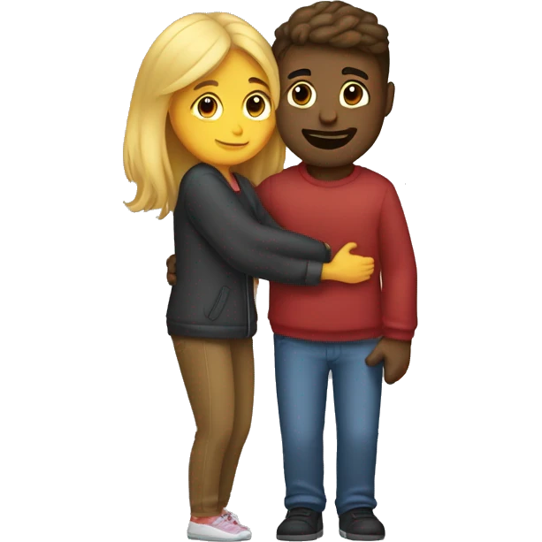Boyfriend and girlfriend hugging emoji