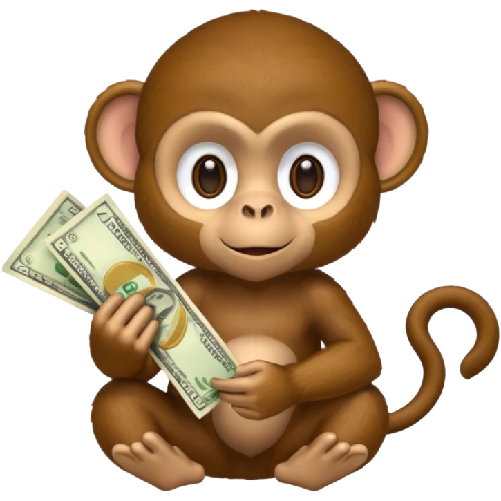 Monkey holding cash emoji