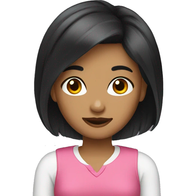 Create a girl with short black hair emojis  emoji