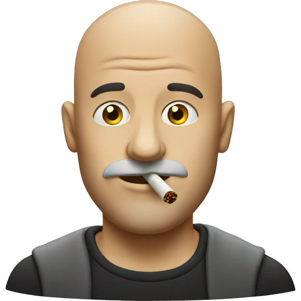 Bald man smoking a joint  emoji