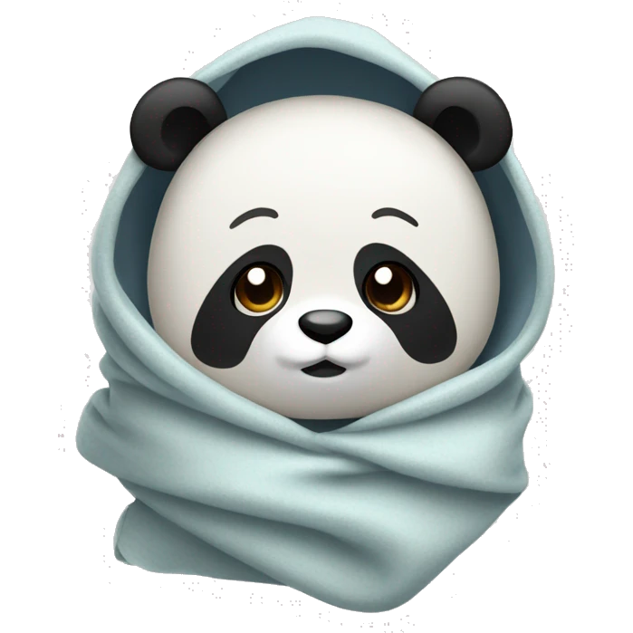 Panda wrapped in a blanket  with hood emoji