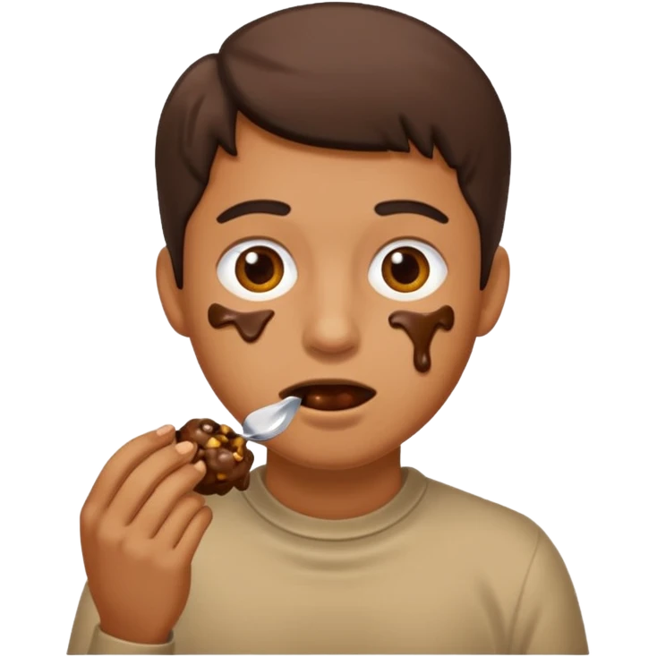 man eating poop emoji